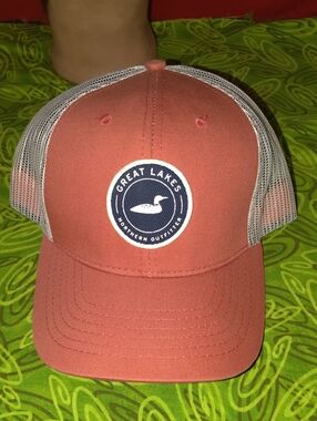 Greak Lakes Stitched Patch Trucker Mesh Snapback Hat Cap OSFM